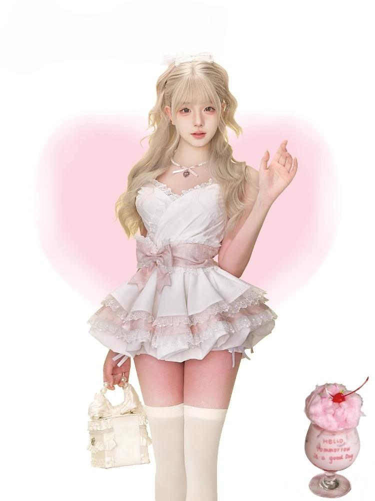 Soft chic fabric glam mini dress designed for kawaii DDLG ABDL fetish outfits