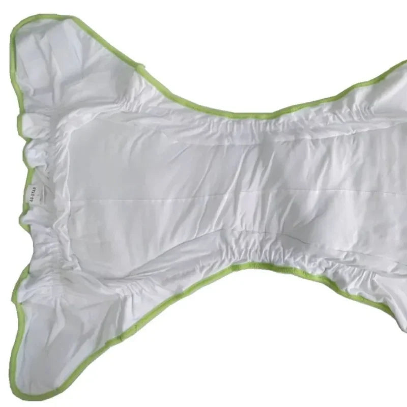 Back view of Kawaii Animal Parade Diaper with snug elastic waistband and comfy, secure fit