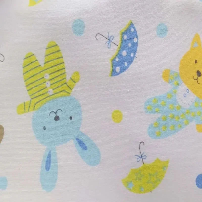 Kawaii Animal Parade Diaper styled with plushies, showcasing cute ABDL aesthetic and playful design