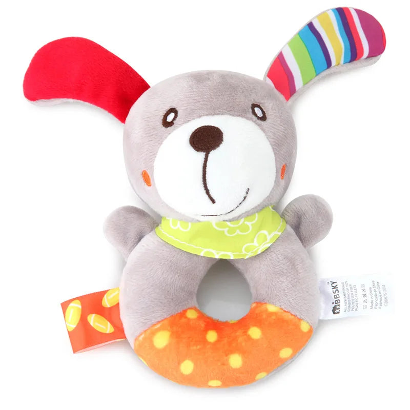 Kawaii dog plush rattle for babygirl, ideal for ddlg, abdl, and cute dollcore toy fun.