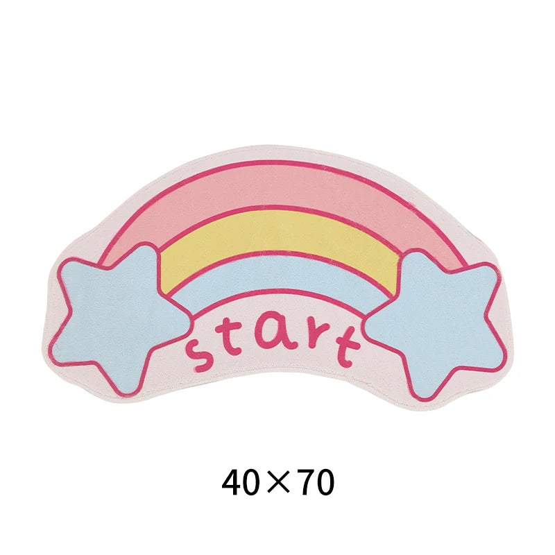Kawaii style rug with pastel hearts and sweet print