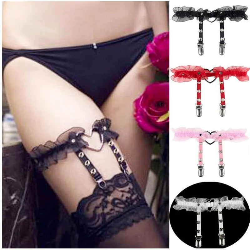 Pink frilly Sugar Edge Garter, kawaii DDLG ABDL lingerie with delicate lace details