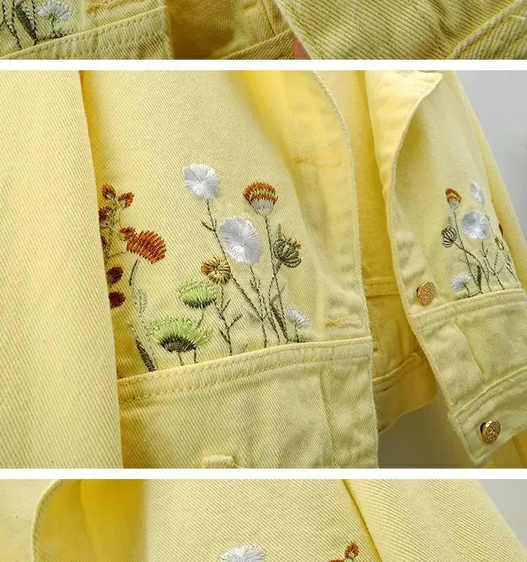 Kawaii golden hour denim crop jacket π€οΈ pastel yellow hue, soft denim blend, ideal for DDLG ABDL babycore & soft girl outfits π
