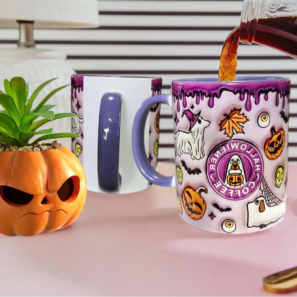 Kawaii Halloween mug in candy-coated colors, ideal for ABDL and DDLG babycore aesthetics
