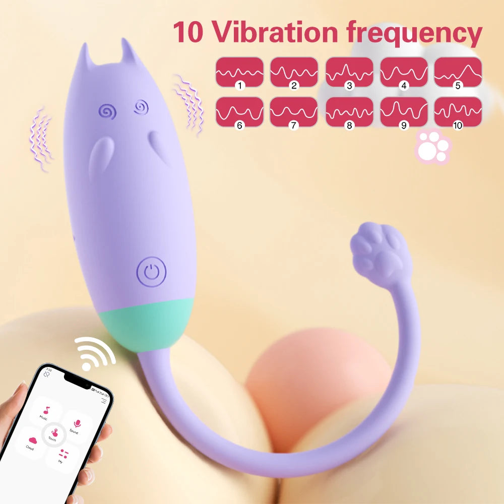 Kawaii Little Kitty Buzz Fun remote vibrator for intimate cutie play