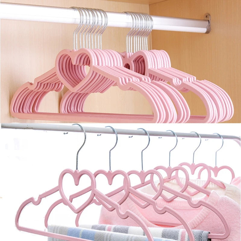 Kawaii Love Loop hanger set with heart design for DDLG and ABDL clothing storage