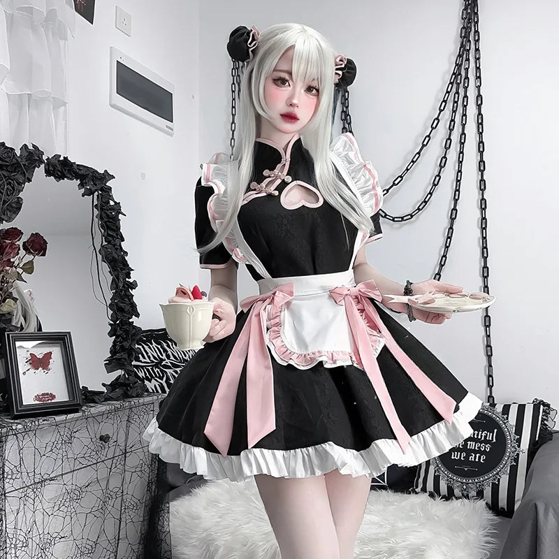 Kawaii maid cosplay dress perfect for tea parties, playdates, conventions, and magical little moments