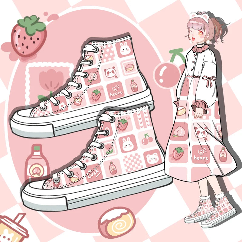 Kawaii Pastel Moodboard Sneakers designed for DDLG, ABDL, and cutecore outfits