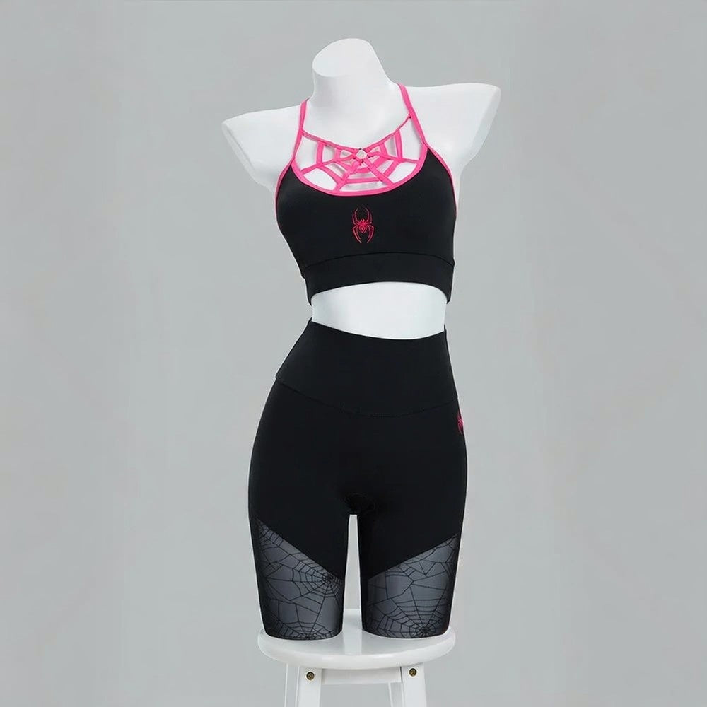 Kawaii Pink Venom Kiss Set ddlg abdl cutecore lingerie with crop top and shorts