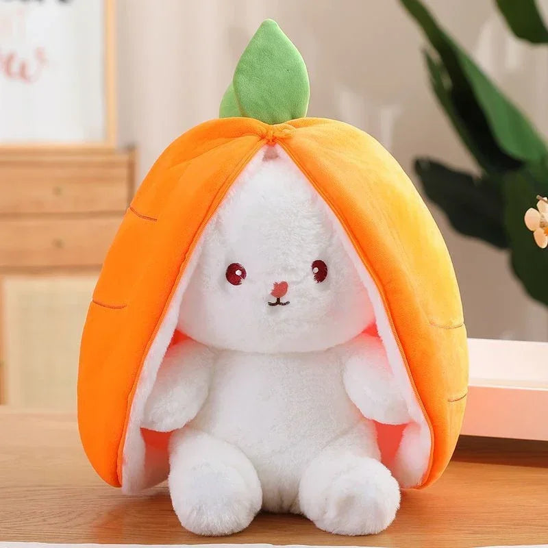 Kawaii plush bunny with zipper, hide & snuggle toy for DDLG & ABDL fans