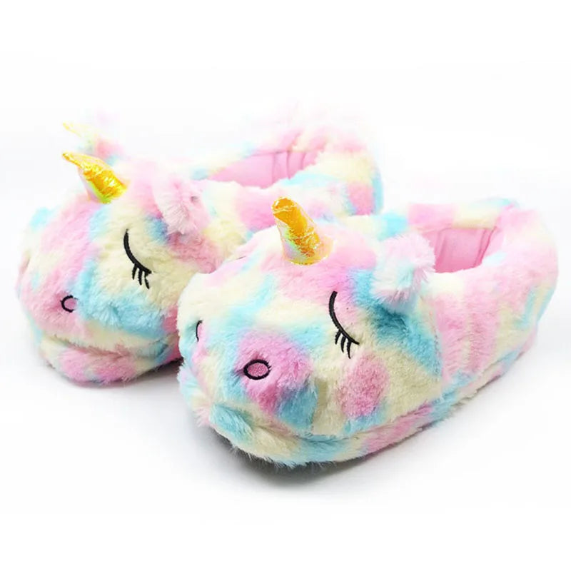 Kawaii rainbow plush slippers for ABDL & DDLG little space soft comfort wear