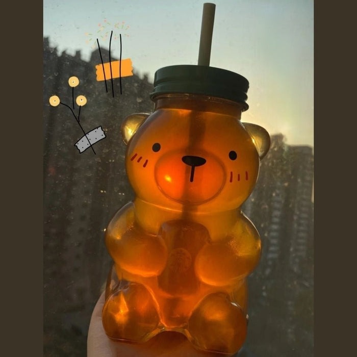 Kawaii Teddy Bear Sip Bottle for DDLG ABDL littlespace & pastel cutecore hydration