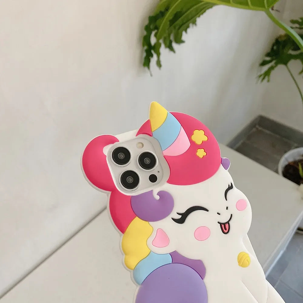 Cute purple aura unicorn phone case, soft silicone, perfect for pastel baddies and babycore lovers