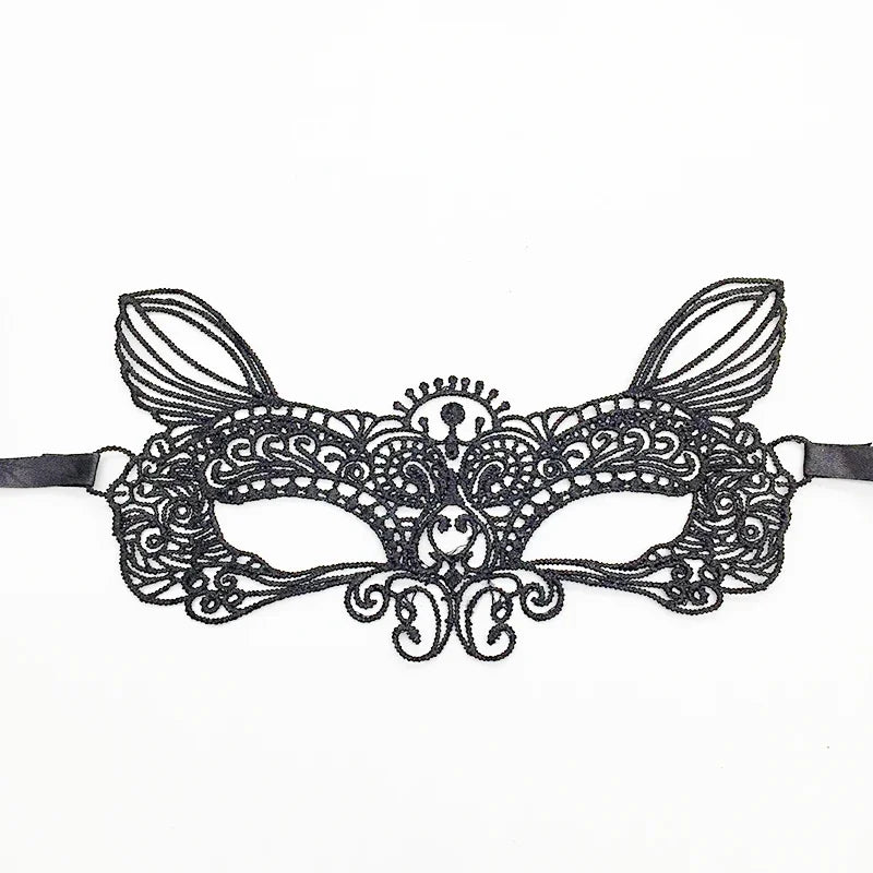Kawaii Midnight VIP Lace Mask, soft black lace with playful vibes for DDLG and cutecore moments
