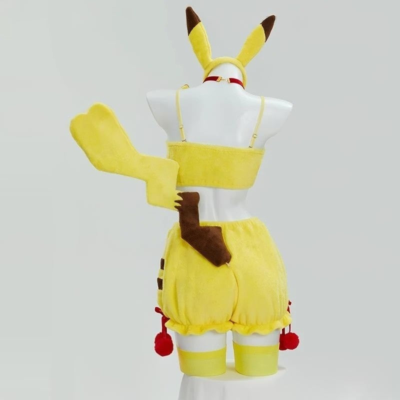 Kawaii Voltage cosplay costume in bright yellow with sexy, body-hugging fit