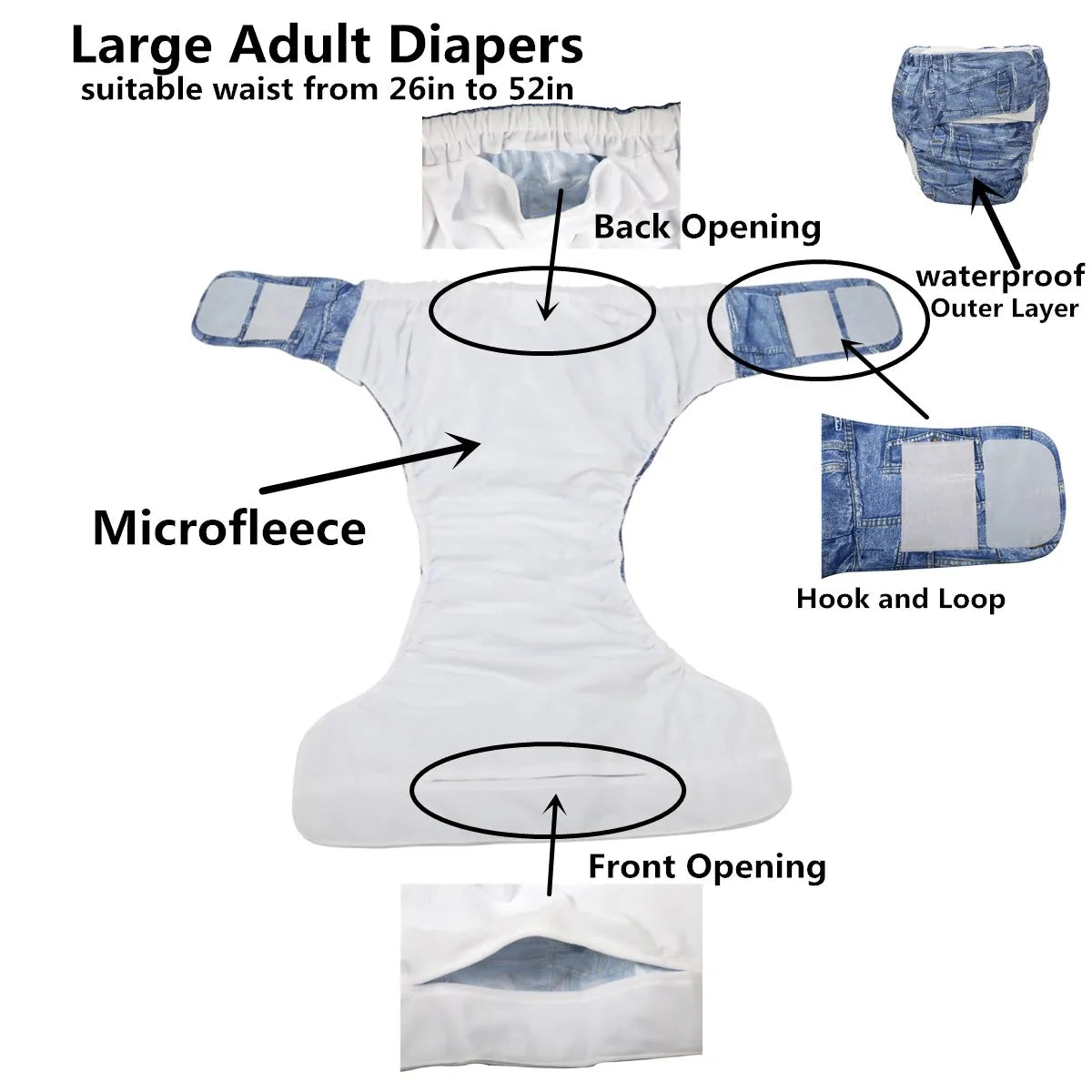Kawaii woodland animal ABDL diaper with navy blue starry night design and cute critters for cozy DDLG moments