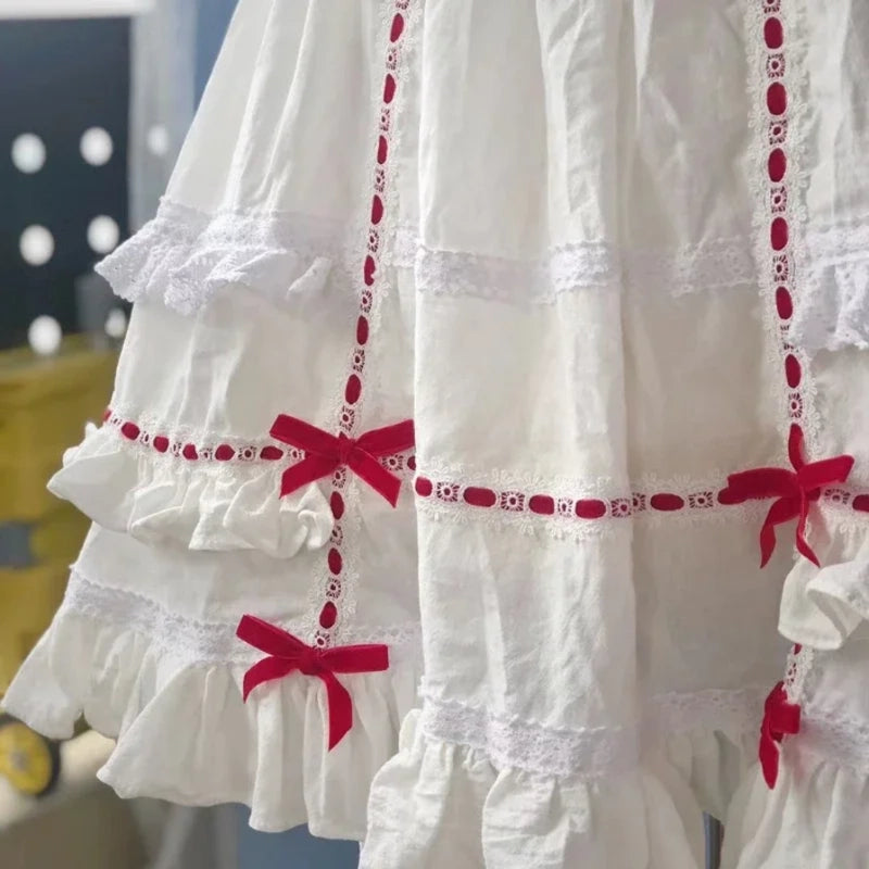 Lace bow kawaii princess hime skirt for ABDL little space and DDLG softcore looks