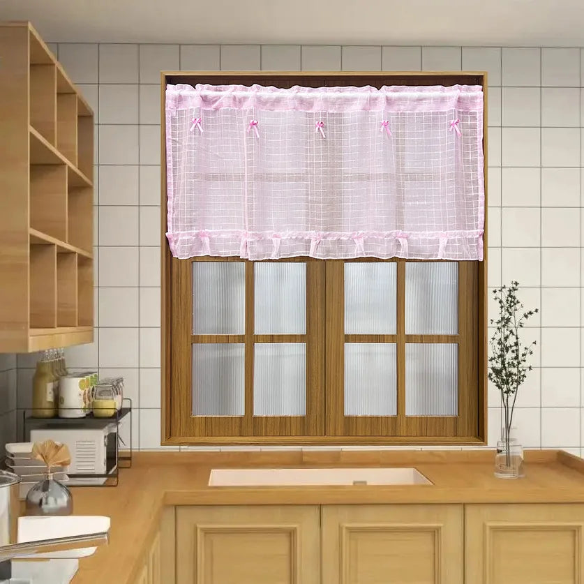 Lightweight princess tulle drapes in soft pink, easy to hang and remove, adding charm to any room