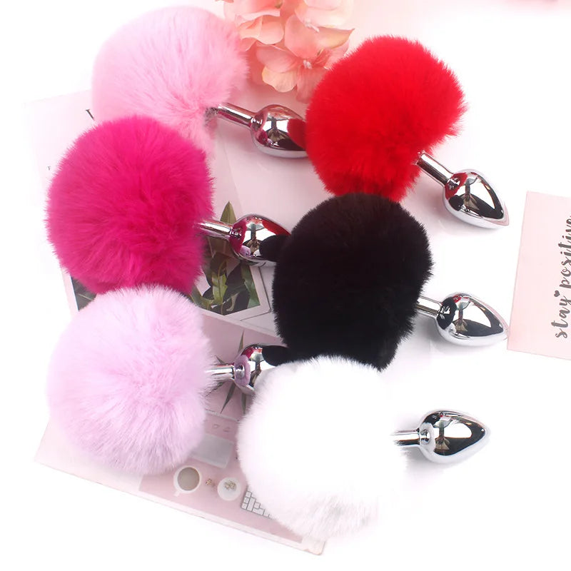 Little bunny plug with fluffy tail, perfect for DDLG and caregiver roleplay scenes, body-safe and easy to clean