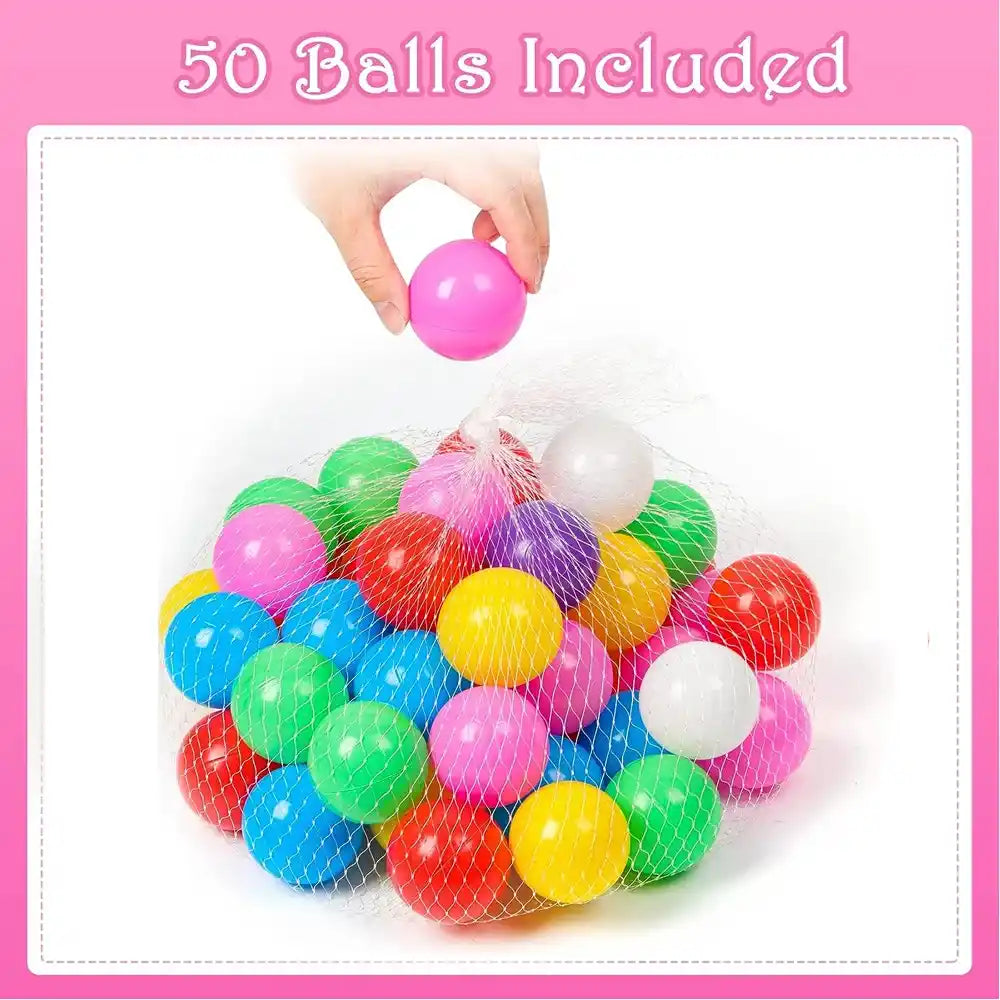 50 pastel balls included with Little Dreamer indoor camp tent for playful kawaii vibes