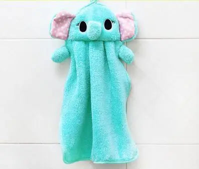blue kawaii elephant hand towel for ABDL and little space play, soft and adorable