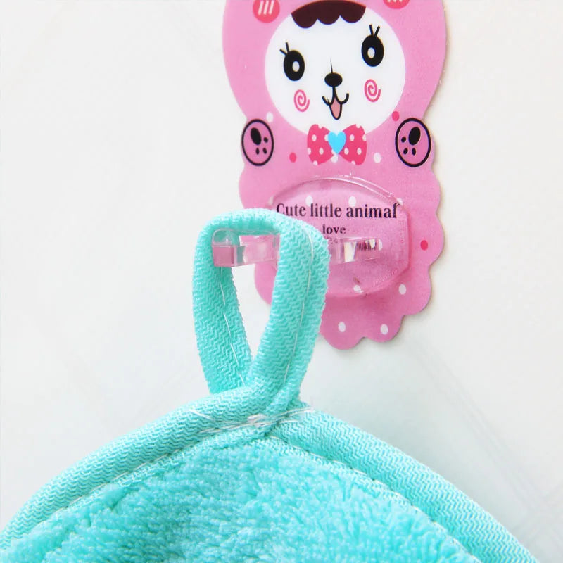 blue Elephant cartoon hand towel hanging in little-space setup, soft, colorful, and perfect for ABDL cutecore routines