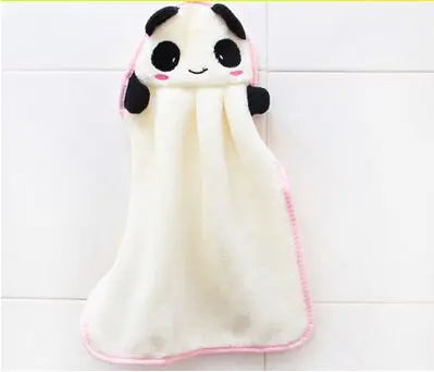 black and white panda cartoon hand towel for little space and ABDL play, soft and kawaii