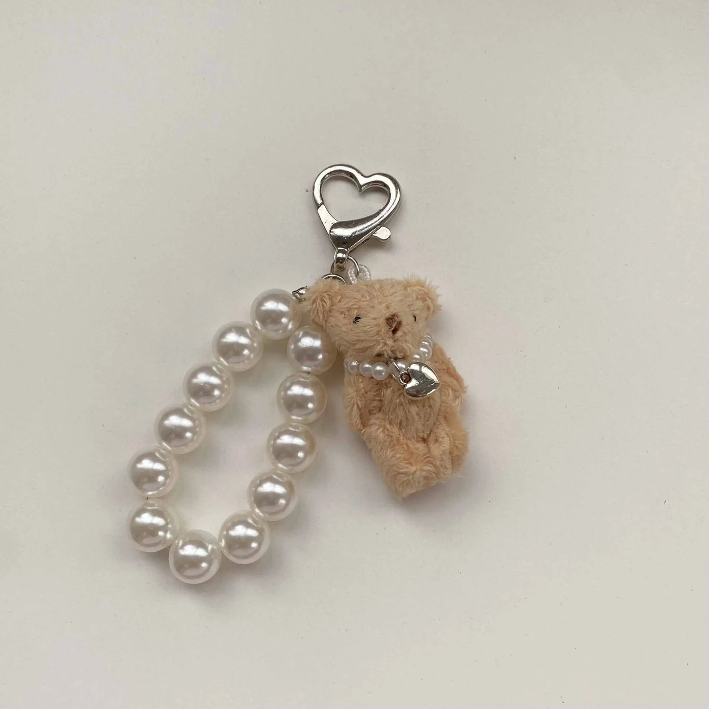 Lolita Mini Animal Keychain, light brown teddy plush, pastel kawaii charm, cutebaddie & ABDL accessory