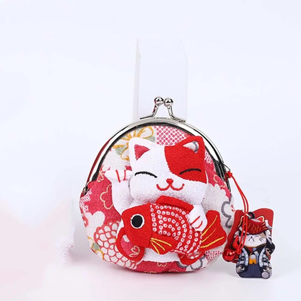 Adorable lucky koi kitty purse, kawaii pastel coin bag