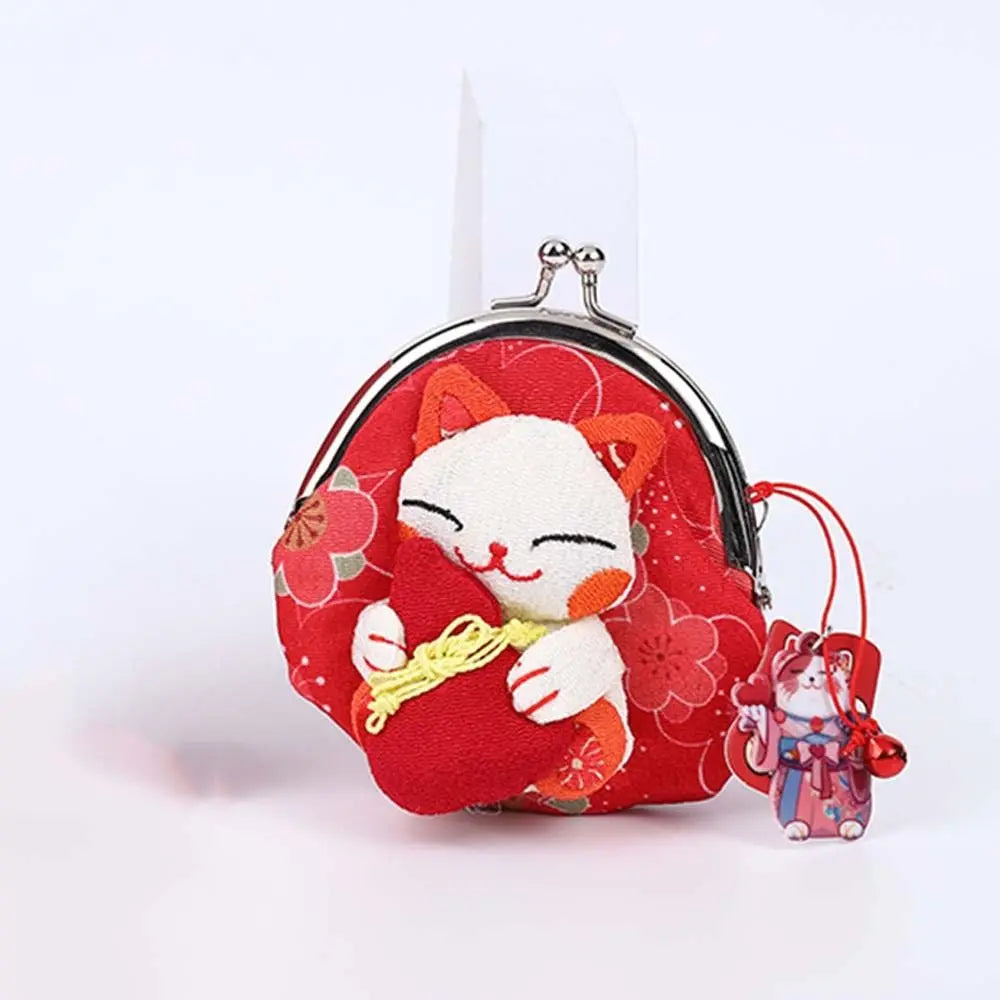Collectible lucky koi kitty purse, kawaii pastel coin bag