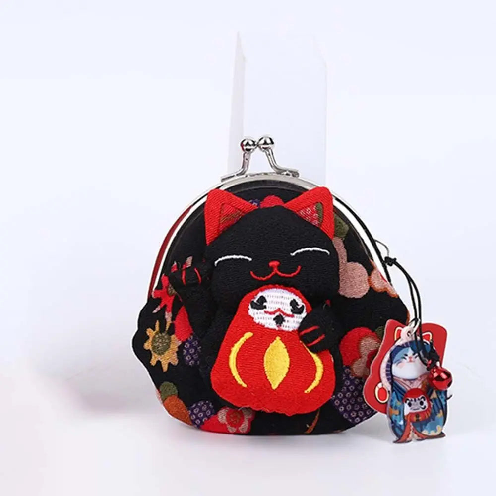 Compact lucky koi kitty purse, kawaii coin pouch accessory