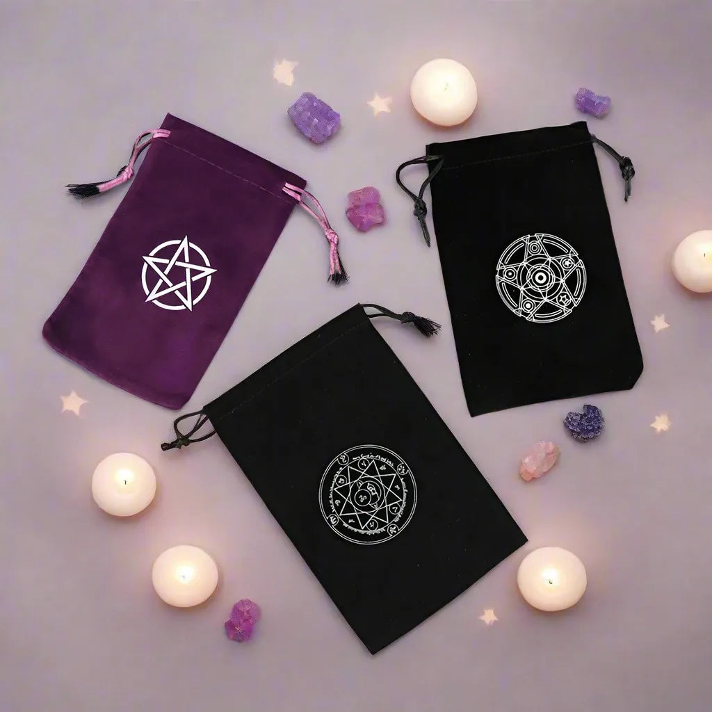 Lunar Veil oracle bag with moon phases, perfect for kawaii DDLG and ABDL tarot decks