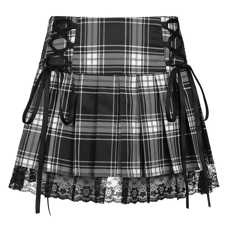 Black pleated Lunar Veins skirt, DDLG babycore vibes, perfect for layering over tights or socks