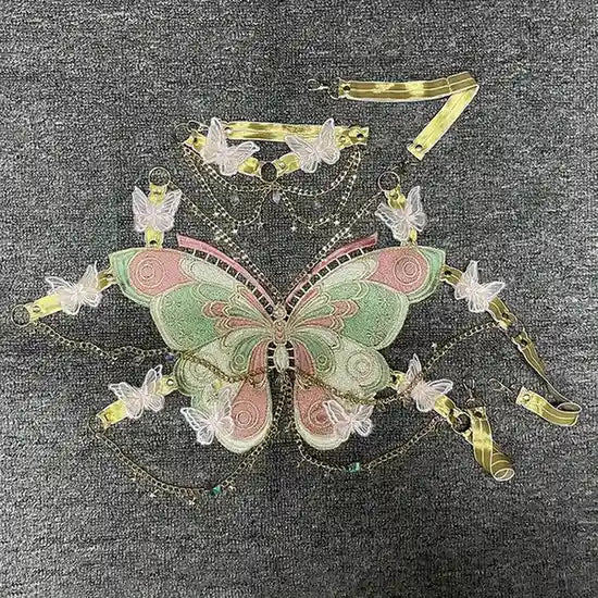 Magical Butterfly Angel Baby Top with butterfly embroidery, mini stars, and ethereal charm for cutecore and DDLG vibes