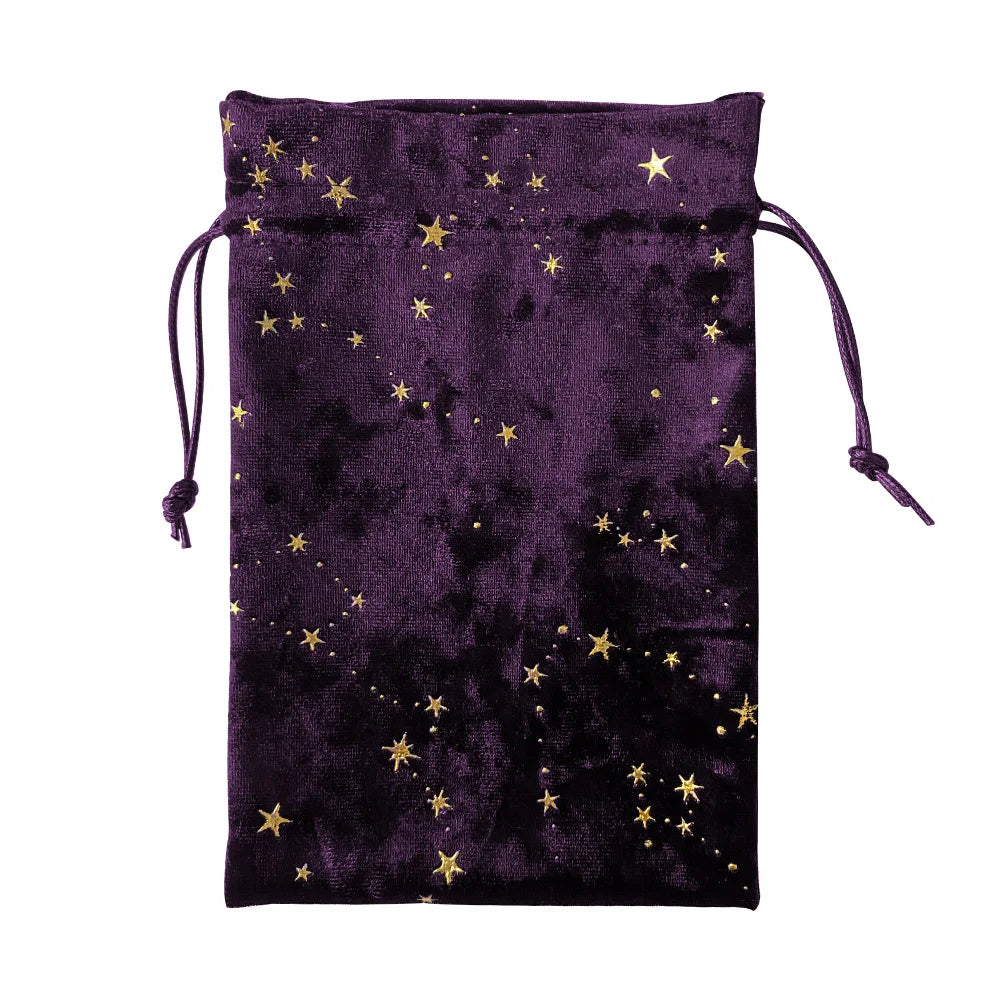 Magical cosmic divination pouch small velour for storing tarot decks, runes, or little treasures