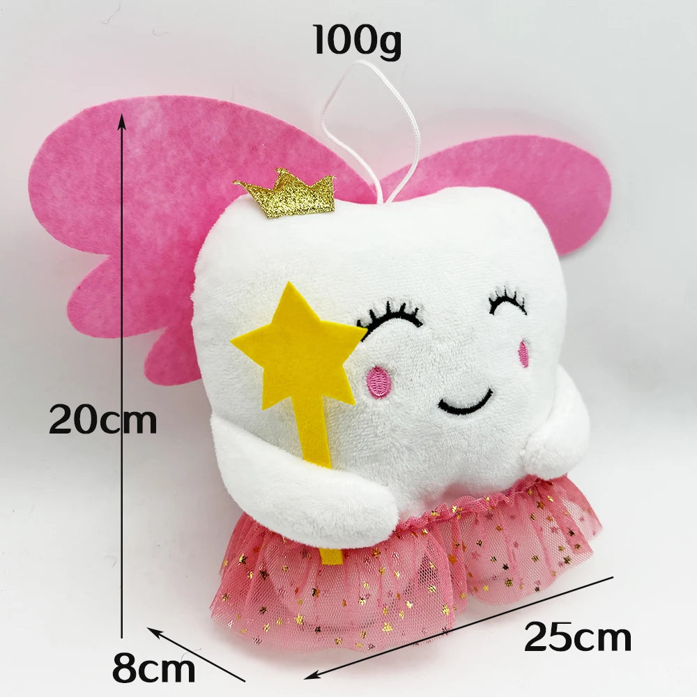 Magical Fairy Dust Tooth Plushie, kawaii ABDL DDLG toy with wings and wand for sweet cozy cuddles