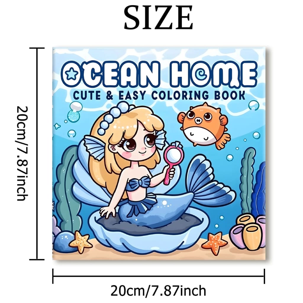 Magical marine life coloring book designed for soft mindfulness and creative play with whimsical ocean illustrations.