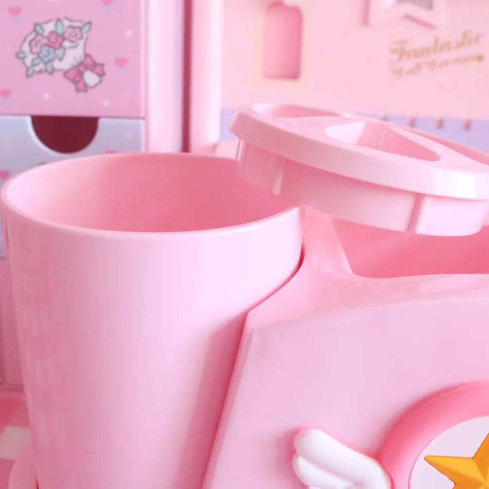 Magical pink bathroom cups featuring star and wings design, soft pastel aesthetic, ideal for couples or littles π