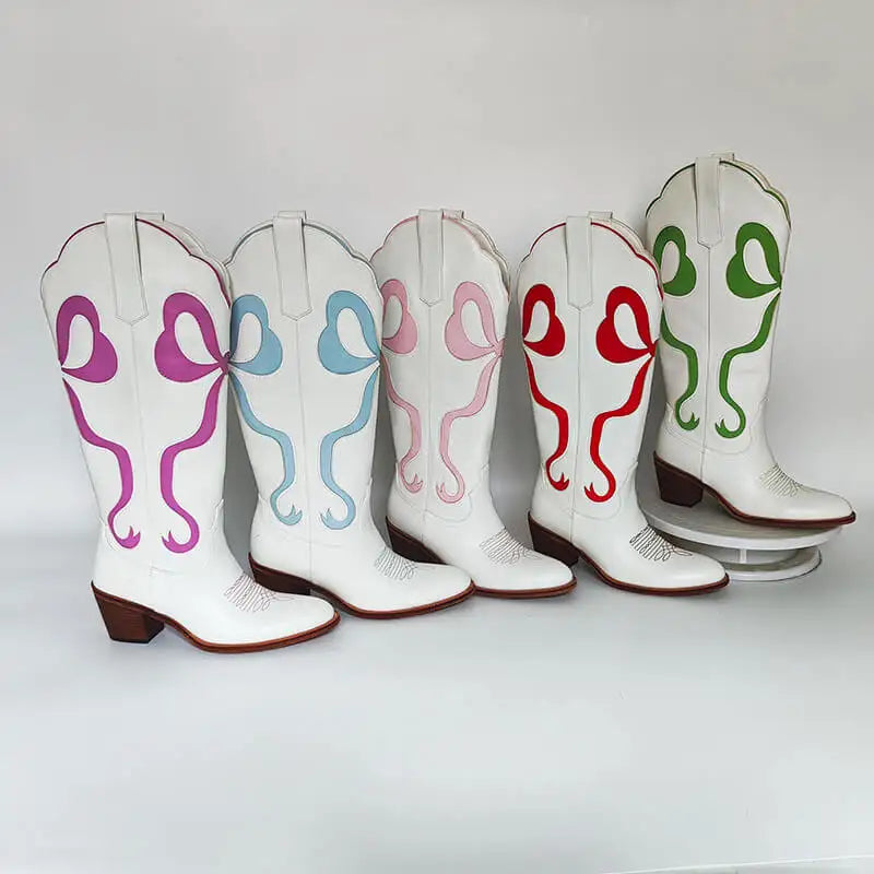 Collection of Main Character Ranch Princess Boots in multiple glitter colors for DDLG and soft girl looks