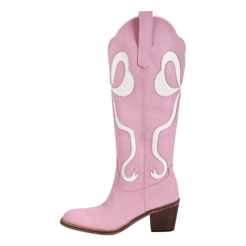 Full pink variant of Main Character Ranch Princess Boots featuring glitter, ribbons, and soft princess style