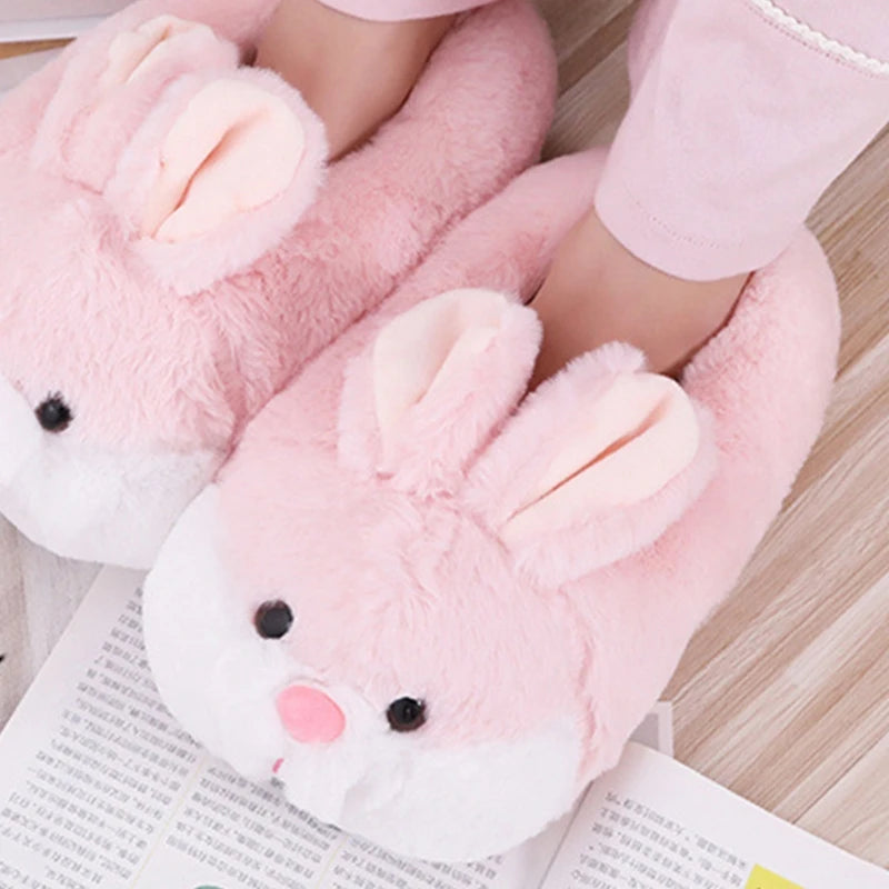 Grey Marshmallow Hop Bunny Slippers, plush cozy kawaii slippers for DDLG & ABDL lifestyle