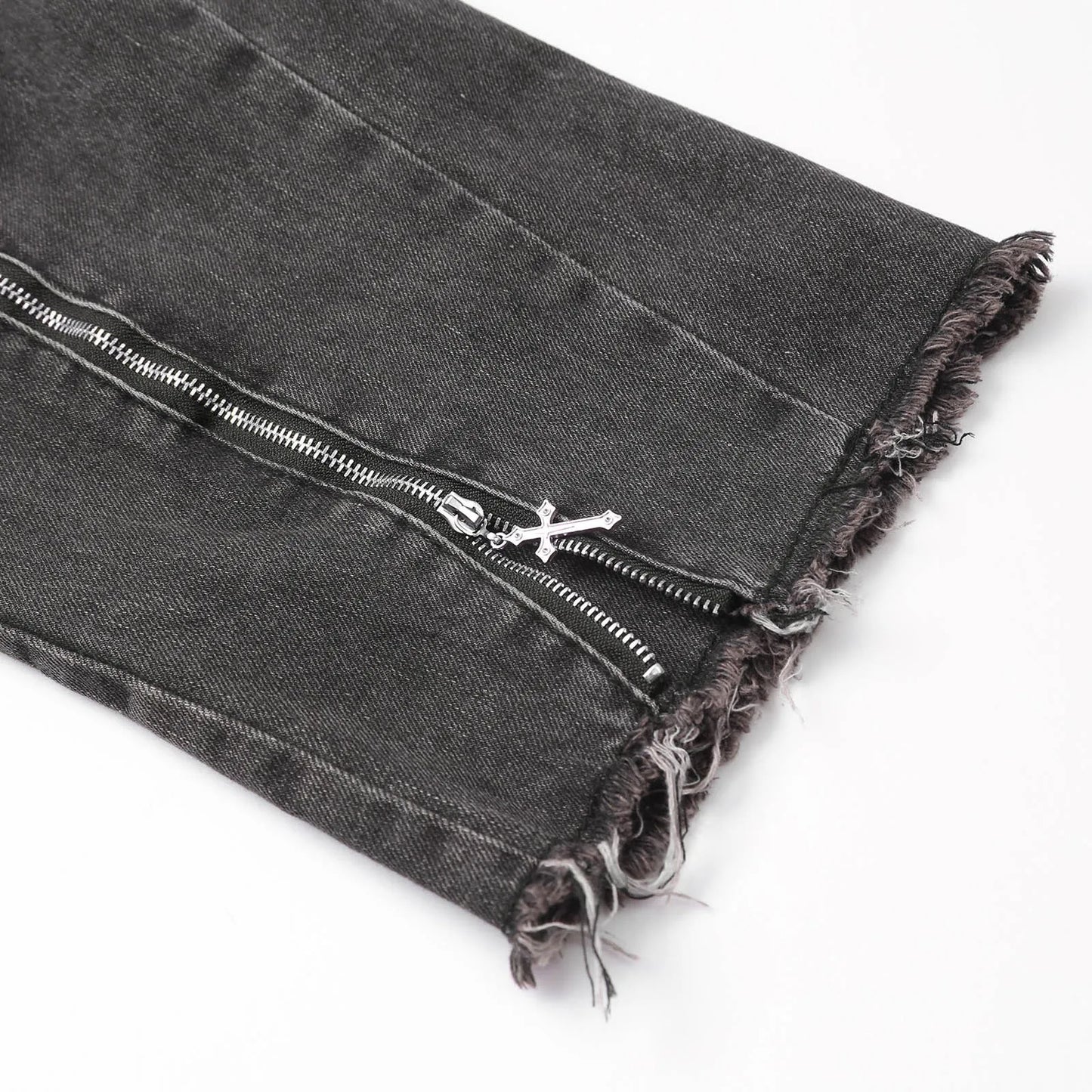 Midnight Cross Denim, exclusive custom detailing, gothic kawaii streetwear vibes
