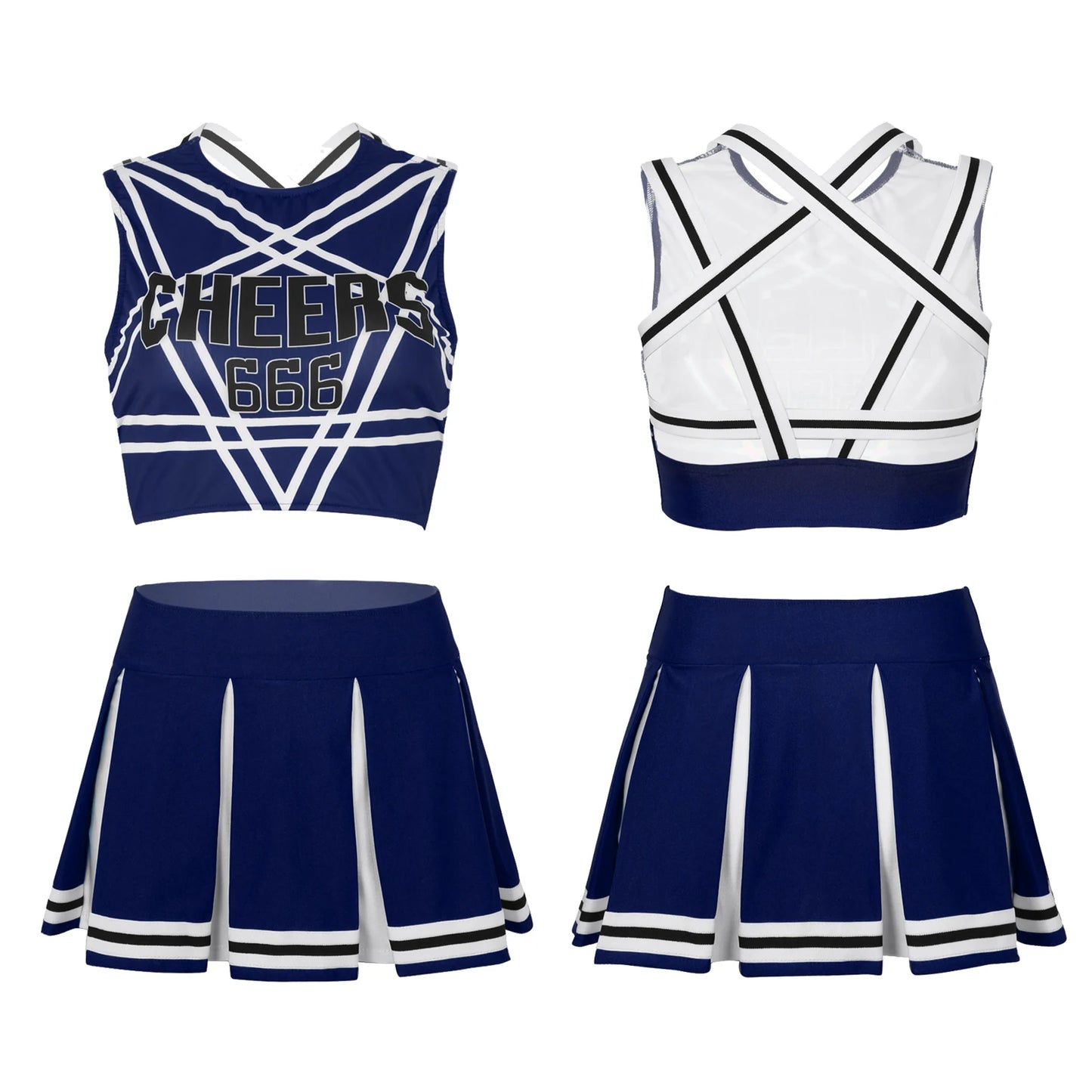 Naughty cheerleader outfit for cutecore and little space fun, bold print top with flirty skirt
