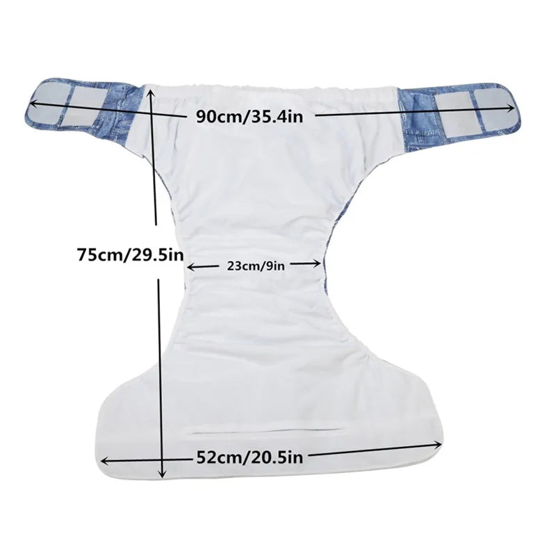 Navy blue starry forest ABDL diaper featuring cute cartoon critters and whimsical kawaii woodland design