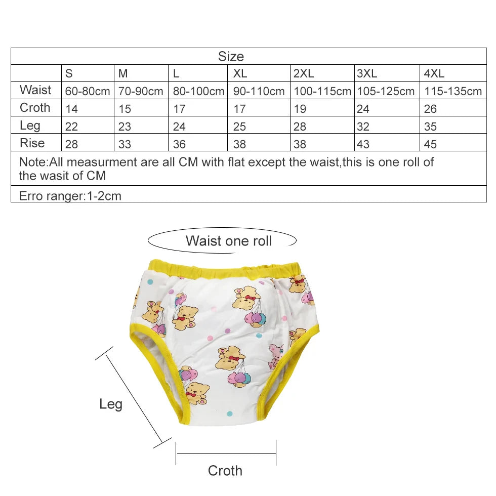 Padded Snuggle Bear training pants designed for ABDL and littlewear comfort, featuring cute animal prints
