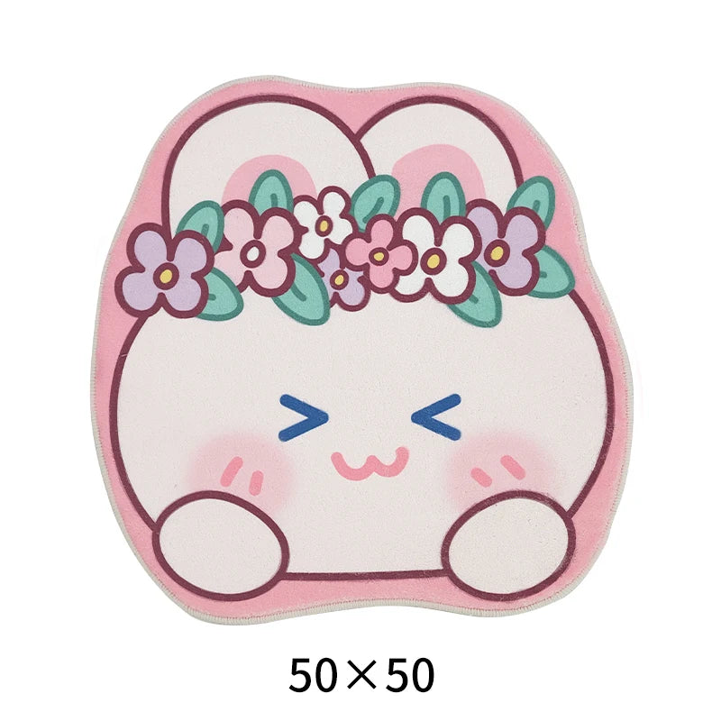 Kawaii decor rug featuring bear, cloud, and star prints