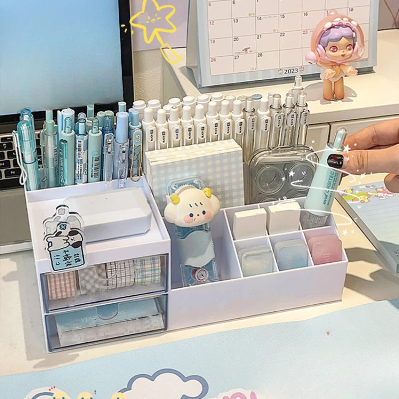 Pastel blue little space organizer with drawers for stationery, makeup brushes, charms, and ABDL treasures π