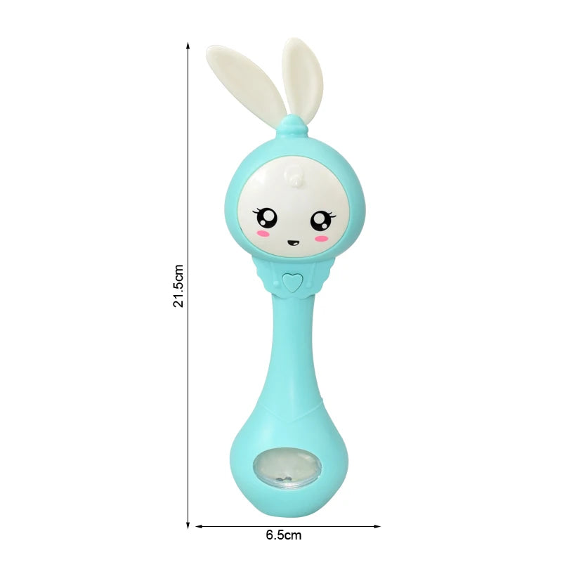 Pastel Bunny Rattle with soft lights, surround sound, and colorful beads