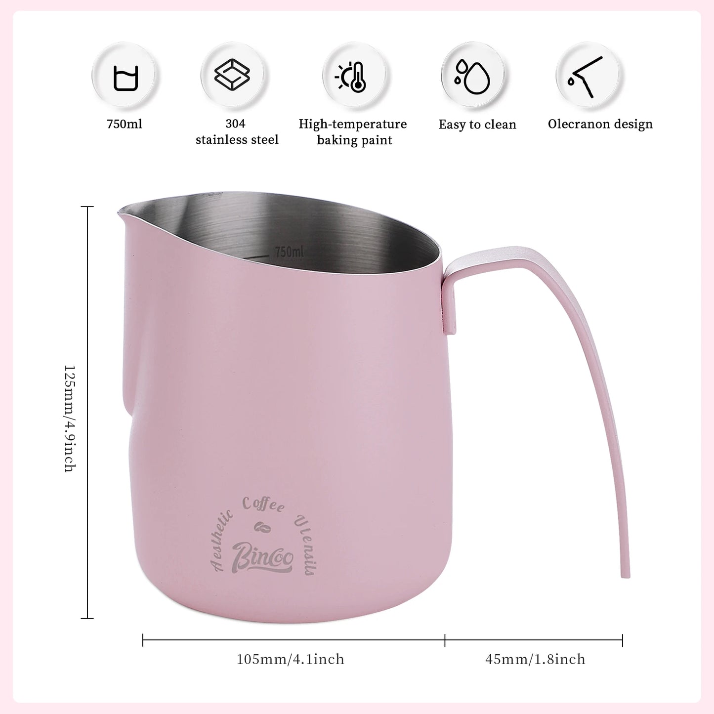 Pastel kawaii coffee pitcher pink barista style perfect for dreamy lattes and little space moments