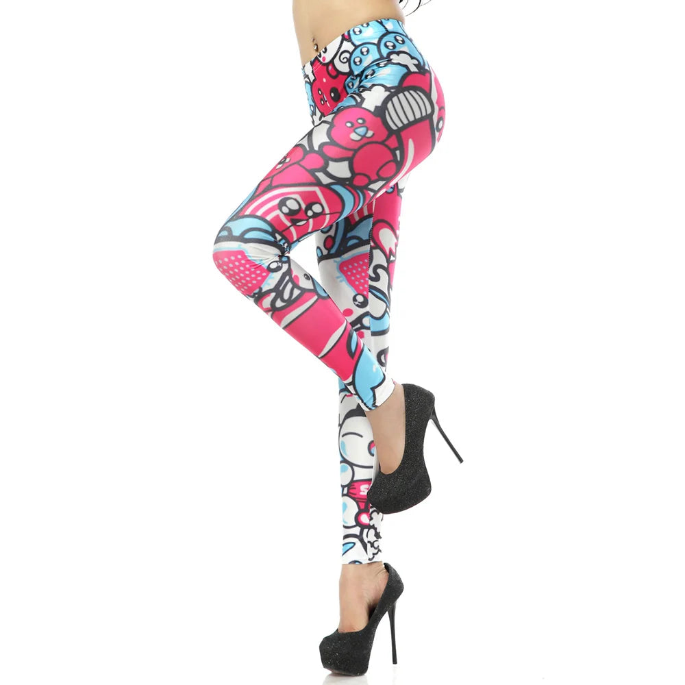 pastel kawaii wave leggings soft stretchy fabric high waist bratty DDLG ABDL comfy cutecore fashion